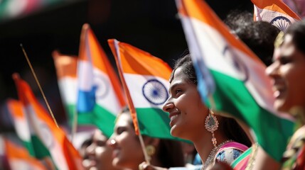 People enjoying music and dance during the India's Independence Day celebrations on August 15