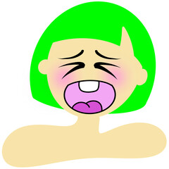 Funny girl cartoon face