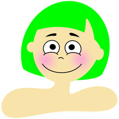 Funny girl cartoon face