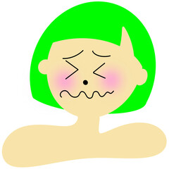 Funny girl cartoon face