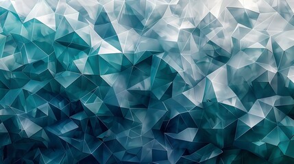 Obraz premium a background with large, overlapping polygon shapes in shades of teal, navy, and grey. polygonal art
