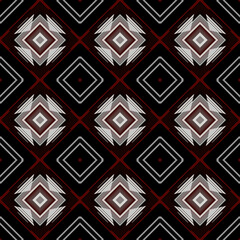 Decorative dark geometric artwork with seamless repeating pattern