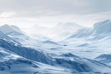 Fototapeta premium A Snowy Mountain Range with a Blue Sky