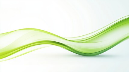 Elegant Green Lime Curve Light Template on White Background with Copy Space Generative AI