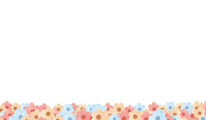 Beautiful banner of watercolor flowers on a white background for design