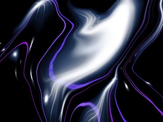 Abstract glowing curved background, wavy blue purple blurred texture on black background