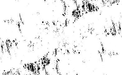 Monochrome texture composed of irregular graphic elements. Distressed uneven grunge background. Abstract vector illustration. Overlay for interesting effect and depth. Isolated on white background.