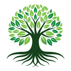 Logo Design Of Tree Illustration Rooted The Concept Large Trees