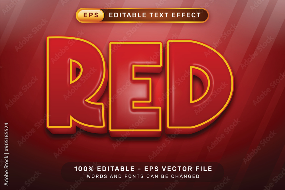 Poster red 3d text effect and editable text effect	