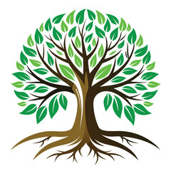 Fototapeta premium Logo Design Of Tree Illustration Rooted The Concept Large Trees