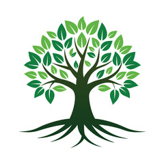 Fototapeta premium Logo Design Of Tree Illustration Rooted The Concept Large Trees