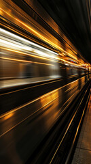 High-Speed Train in Black and Gold Style