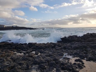 beach with rocks and sea