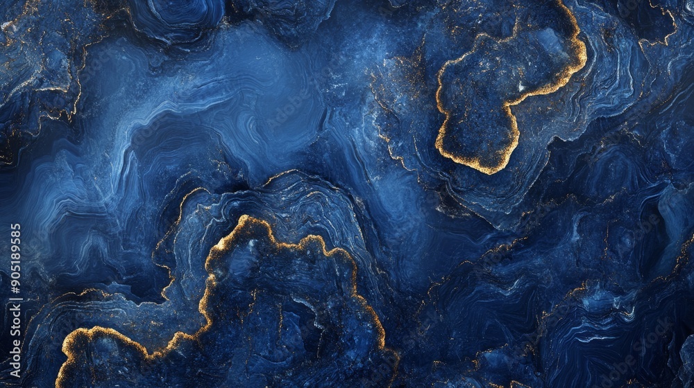 Wall mural sapphire blue background with marbled texture for design and art projects generative ai