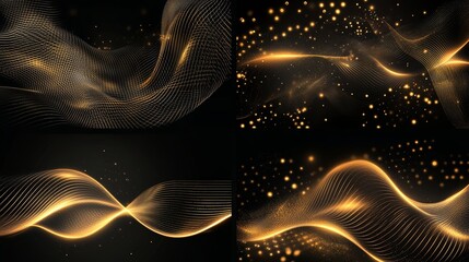 Luxury Gold Technology Background for Business and Digital Certificates Generative AI