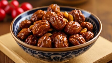 Obraz premium Deliciously tempting dried fruits in a bowl