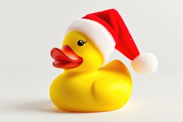 Festive Rubber Duck with Santa Hat