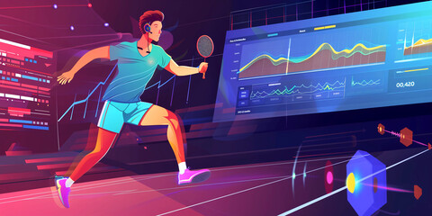 person with heart beat vector graphic 