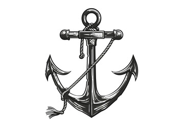 anchor black outline drawing vector