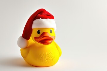 Holiday-Themed Rubber Duck in Santa Hat