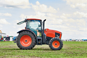 Tractor on agricultural field