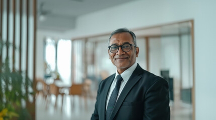 Fototapeta premium Senior businessman standing at office