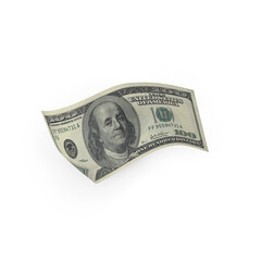 Dollar banknotes flying on white background, collage