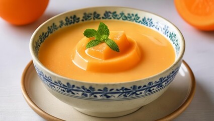  Deliciously creamy orange soup with a twist of mint