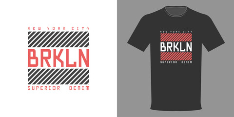 Vector illustration. BROOKLYN NEW YORK SUPERIOR logo t-shirt.Retro fashion t-shirt design. Original Athletic Department. College league typography print