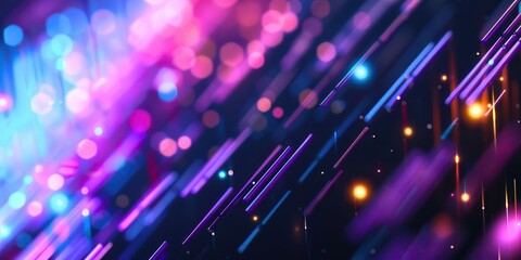 Fototapeta premium Abstract background featuring colorful light streaks and glowing orbs, perfect for creating a vibrant and energetic atmosphere.