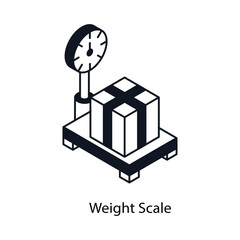 Weight Scale Isometric outline style icon. Symbol on White background EPS 10 File 