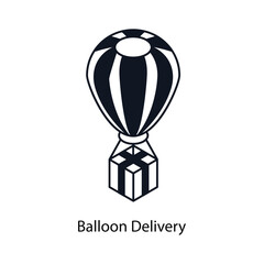 Balloon Delivery Isometric outline style icon. Symbol on White background EPS 10 File 