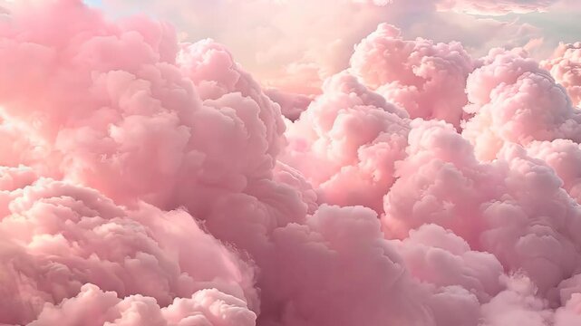 Serene pink clouds gracefully moving in a tranquil sky