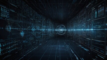 a backgroud with allusion to the world of data, data analysis, data science, artificial intelligence, hacker, underground, dashboard.