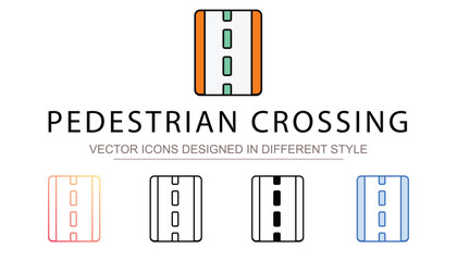 Pedestrian Crossing icon design with white background stock illustration