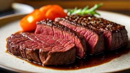  Deliciously cooked steak ready to be savored
