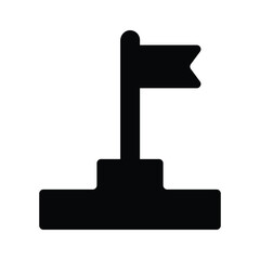 Achieve success with the motivating success icon representing by a flag