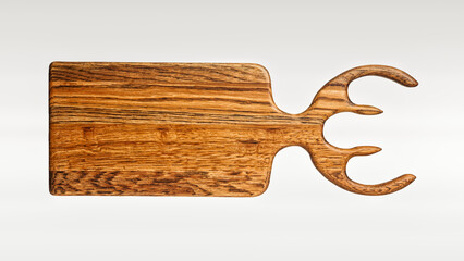 Serving board in an original wooden form, an ideal solution for stylishly serving snacks and dishes on the table
