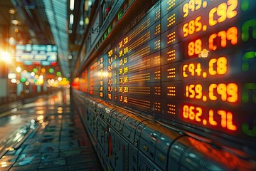 International currency exchange board, representing global financial transactions