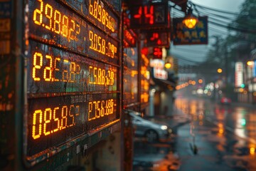 International currency exchange board, representing global financial transactions