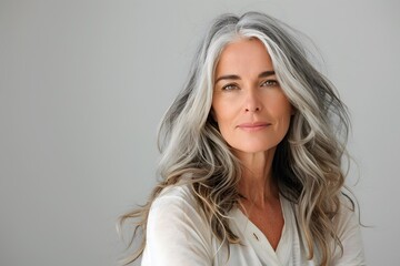 Fototapeta premium Portrait of a Woman with Gray Hair