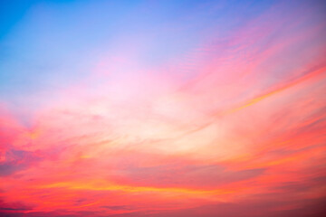 Beautiful , luxury soft gradient orange gold clouds and sunlight on the blue sky perfect for the background, take in everning,Twilight, Large size, high definition landscape photo