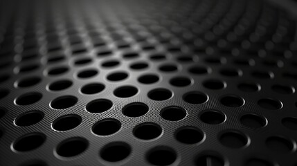 Close-Up of Textured Black Surface With Numerous Circular Holes