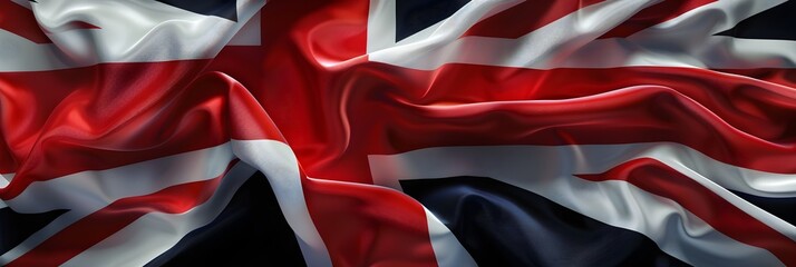 Obraz premium Vibrant british Flag Waving Elegantly, Symbolizing National Pride and History