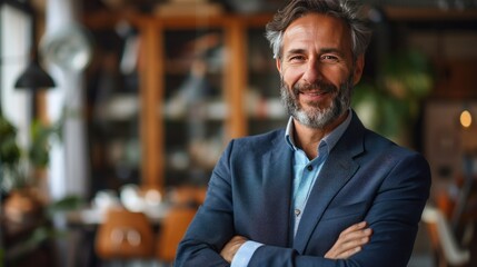 Fototapeta premium Confident Businessman in a Restaurant