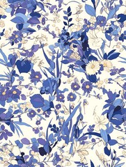 Floral seamless pattern featuring vibrant and immersive plant elements