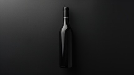 Wine Bottle on a Black Background