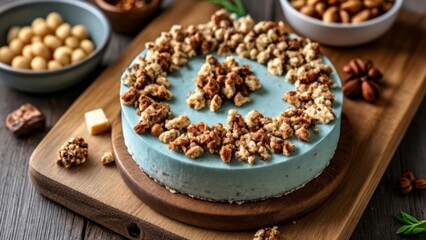 Fototapeta premium Nutty delight A gourmet dessert with a crunchy topping