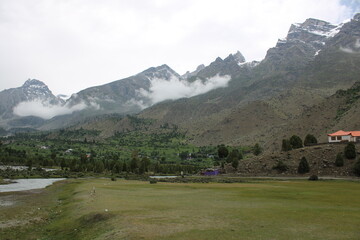 Beautiful, majestic view of the Basho Valley in Skardu, Pakistan. The Basho Valley is located on the heights of the mountains. Basho valley is famous for its natural beauty and picturesque views. 