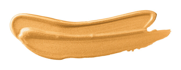 Shiny orange brush stroke isolated on transparent background